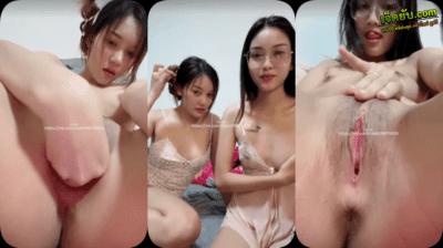 คลิปหลุดกลุ่มลับไลฟ์สด กับสองสาวสวยแต่งชุดอย่างยั่วบีบนมยั่วก่อนจะเปิดหัวนมโชว์ และผลัดกันเอาห้านิ้วแหย่รูหี